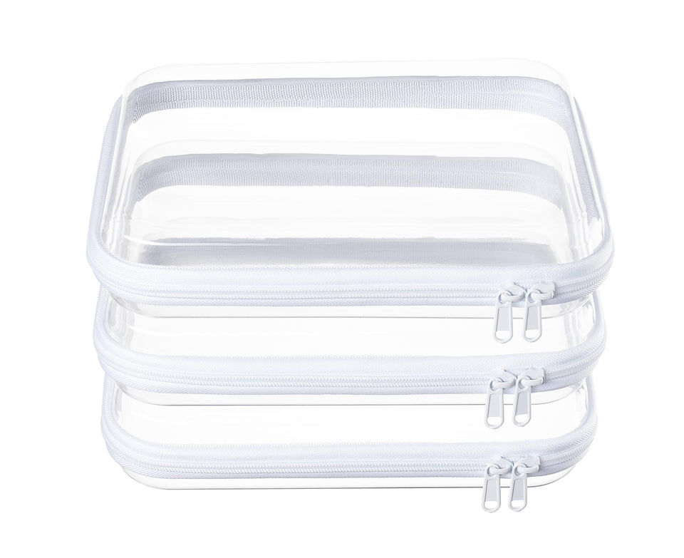 WELPIRT front view clear hard shell pouch showing visibility benefit