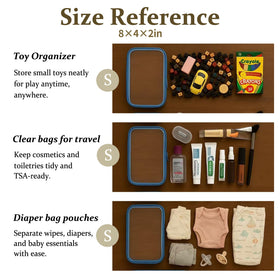 WELPIRT open pouch with toiletries organized to show easy access and visual sorting benefit