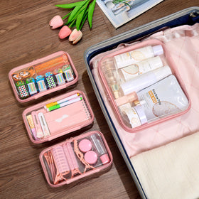 WELPIRT pouches neatly stacked inside a suitcase — simplifies packing and keeps items safe