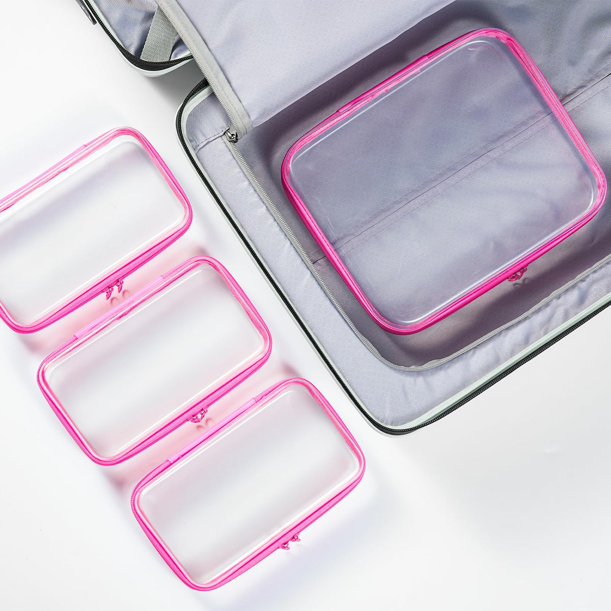 WELPIRT medium pouch filled with toiletries for quick visual identification