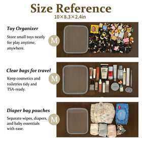 WELPIRT open pouches with toiletries inside showing quick-access organization benefit