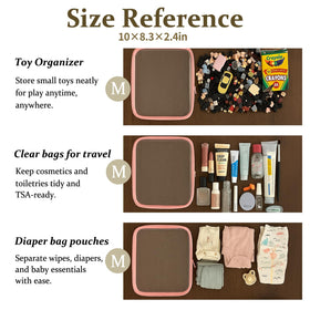 WELPIRT three small pouches holding charging cables and lipsticks — tidy organization for small essentials