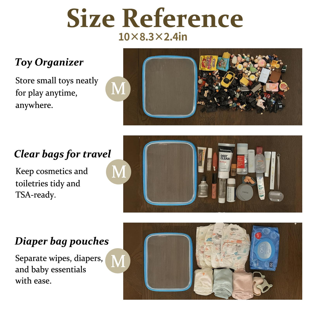 WELPIRT stacked pouches inside suitcase demonstrating compact, space-saving travel organization