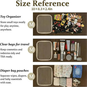 WELPIRT stacked pouches inside suitcase showing space-saving travel benefit