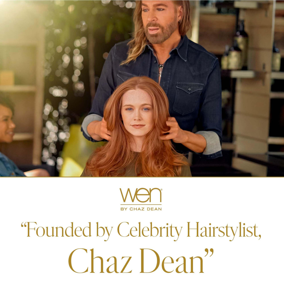 WEN by Chaz Dean pump dispenser close-up for easy one-hand use and measured application