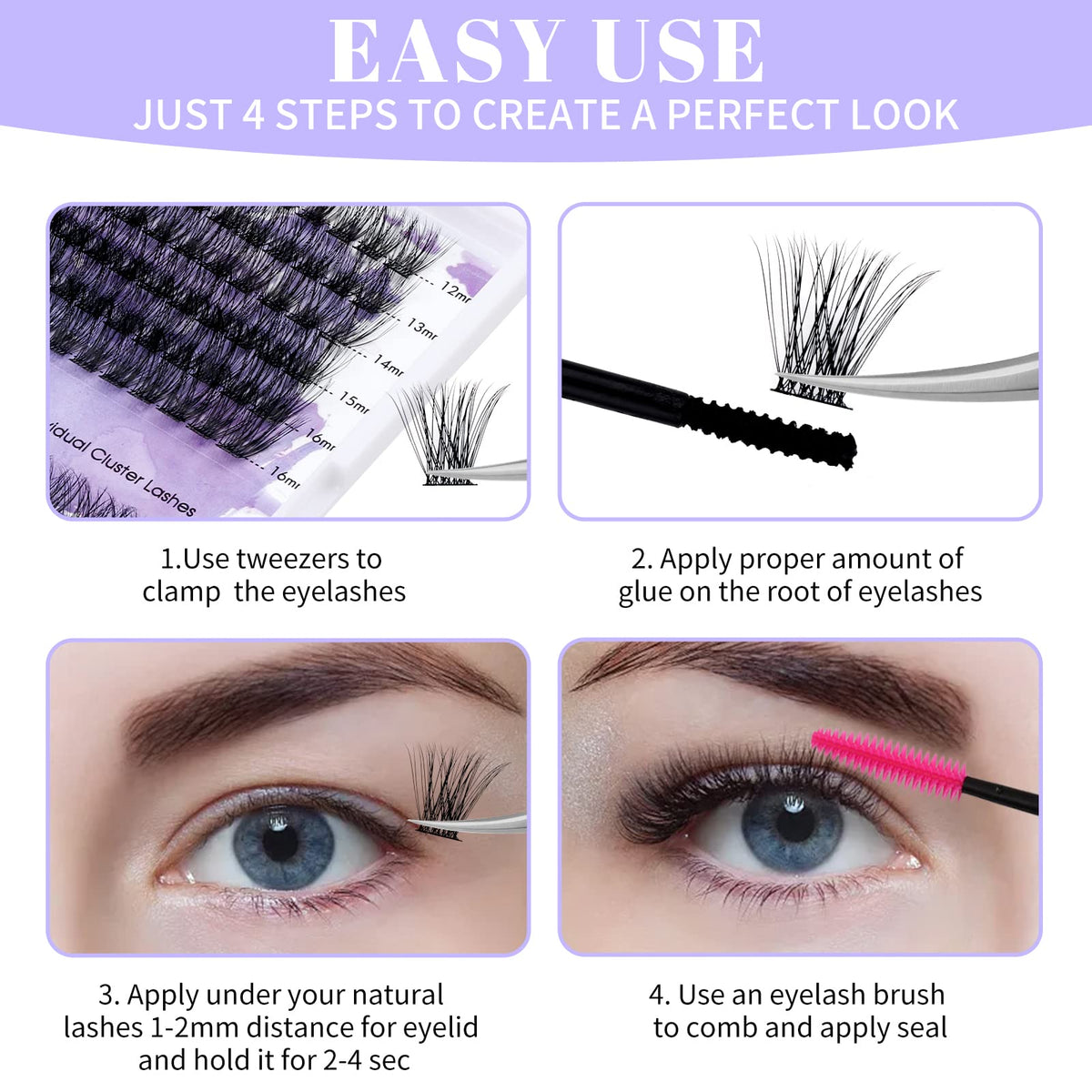 WENDY LASHES cat-eye arrangement illustrating outer-length emphasis and dramatic lift