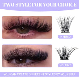 WENDY LASHES close-up fan detail highlighting premade clusters for quick application