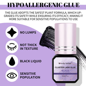 WENDY LASHES glue nozzle close-up highlighting precision application
