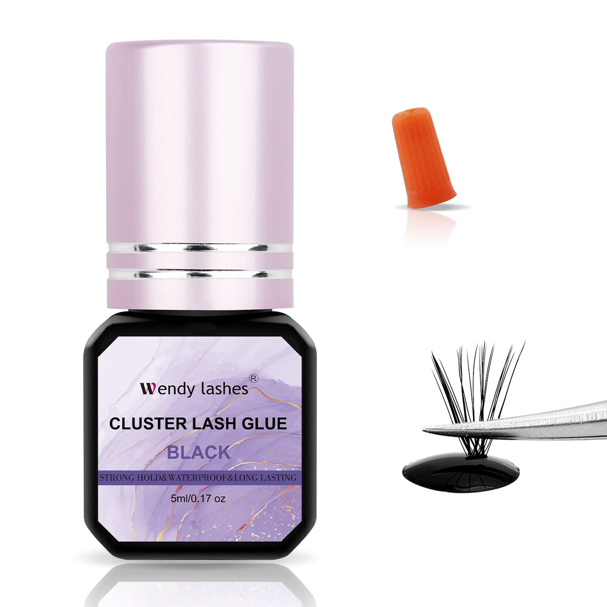 WENDY LASHES front bottle view showing 5ML label and quick-dry benefit
