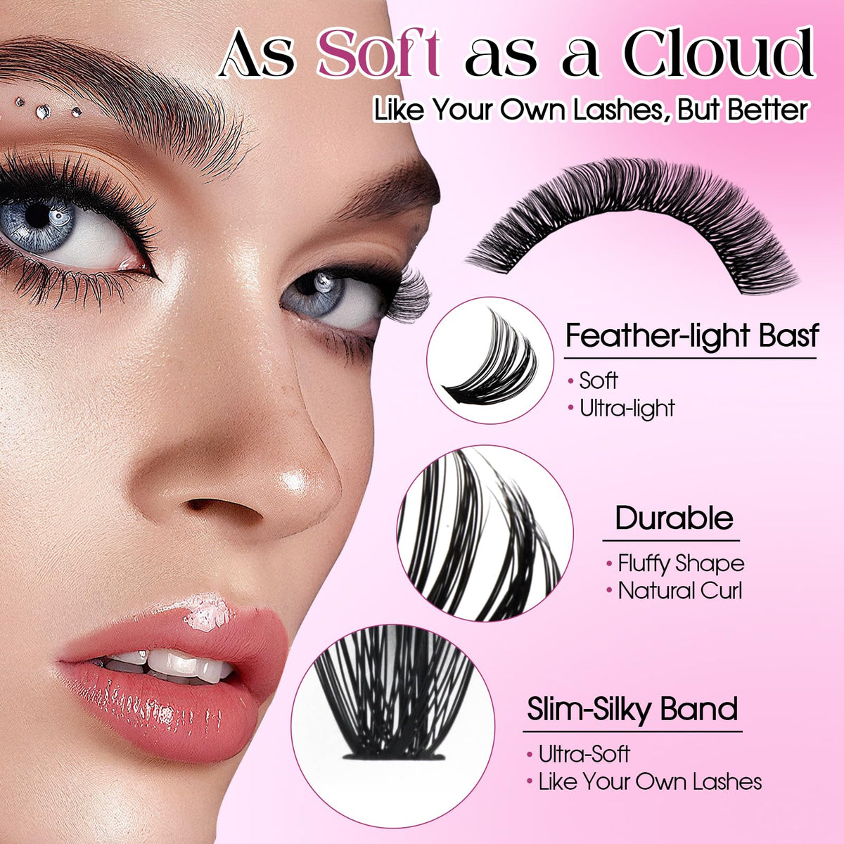 WENDY LASHES length comparison 10 to 18mm for tailored shaping