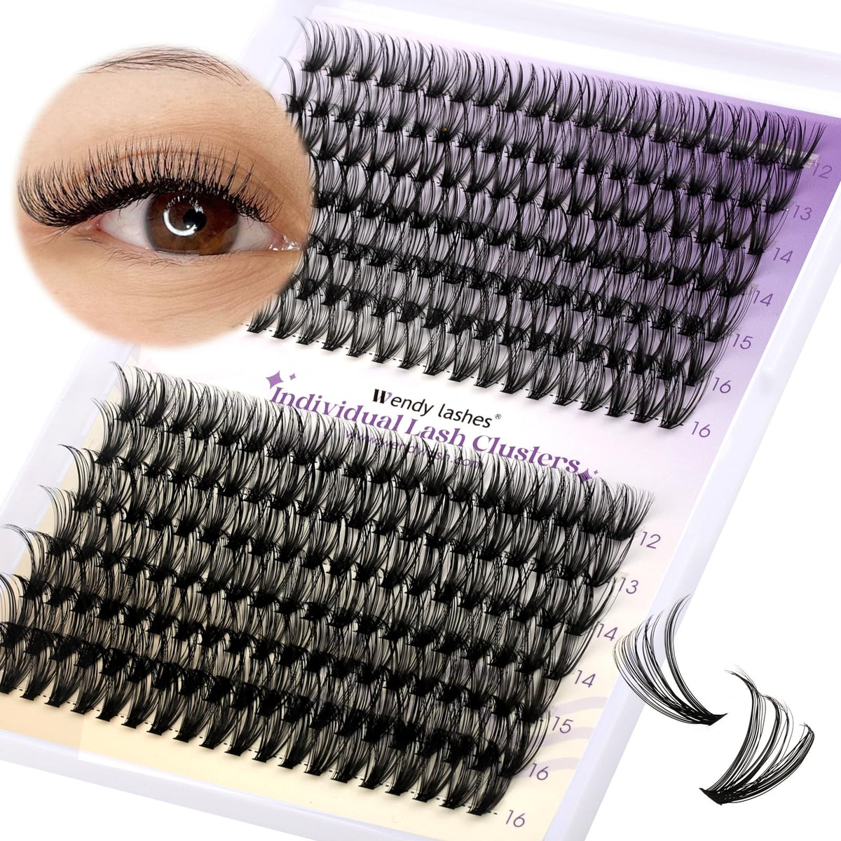 WENDY LASHES lifestyle woman wearing lashes showing natural finish and eye-opening effect