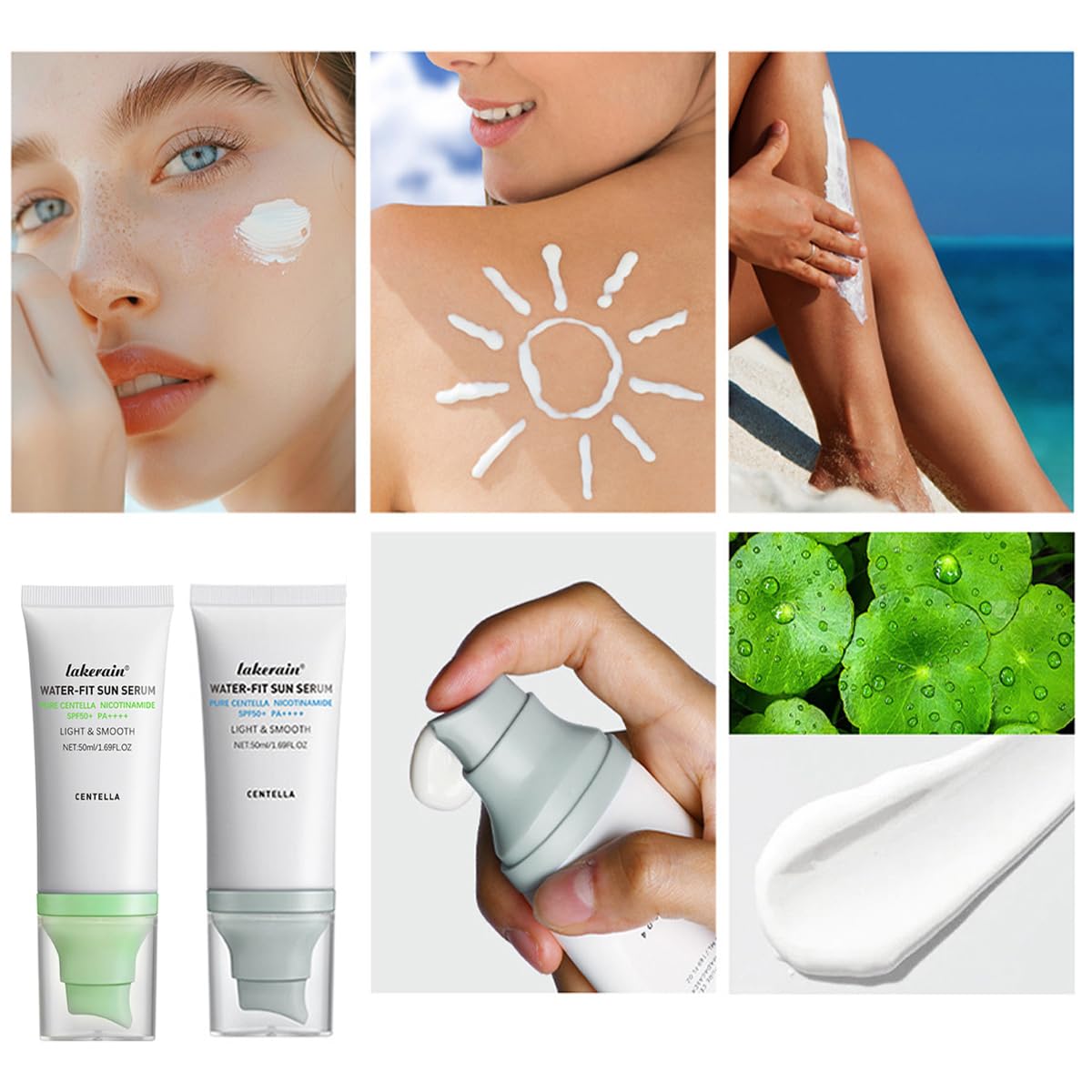 WenFeng sun serum applied on hand, smooth finish and no white cast visible
