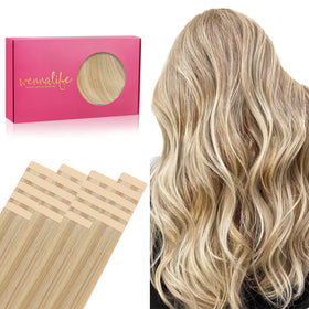WENNALIFE front packaging showing 20pcs tape-in extensions and color label, clear benefit