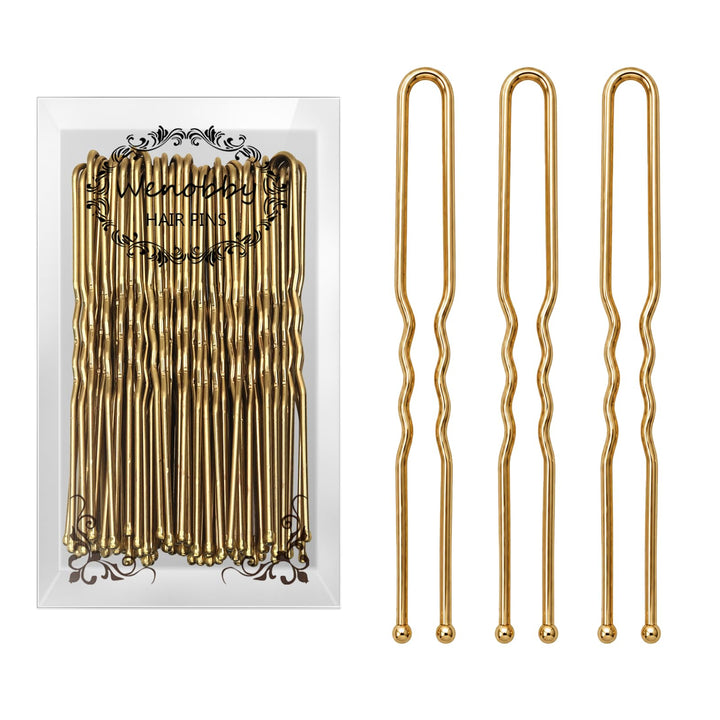 Wenobby gold U pins front packaging showing 100-piece set and convenience