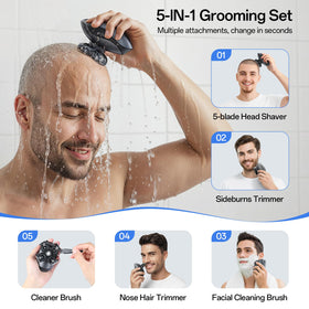 WEQOEE full attachment set laid out showing versatile grooming options for head and body