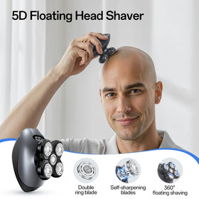 WEQOEE rotary head close-up displaying double-ring blades for a close, gentle shave
