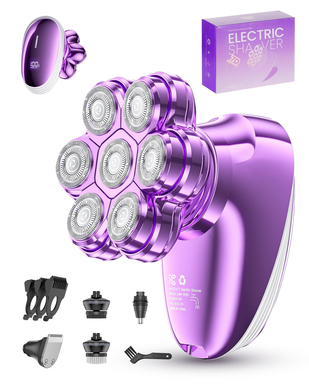 WEQOEE front view with purple packaging shows all attachments and gifting appeal
