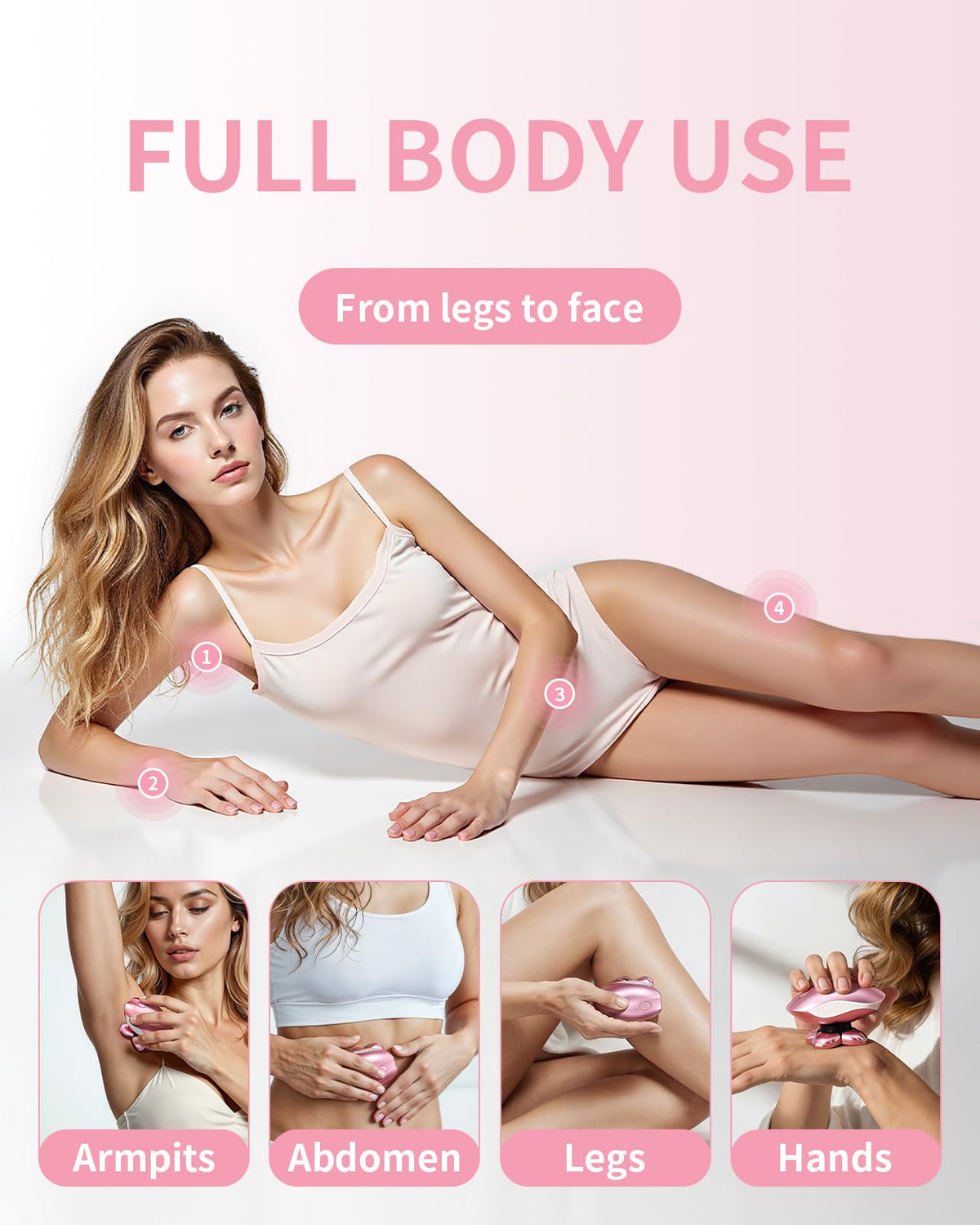 WEQOEE razor held in hand to demonstrate compact travel-friendly size