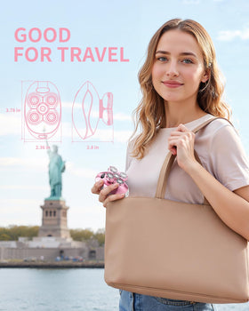 WEQOEE razor tucked in a purse illustrating travel-ready grooming solution