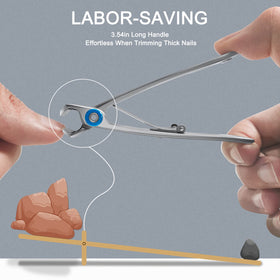 Werlla clippers in use on a senior toe, safer controlled trimming
