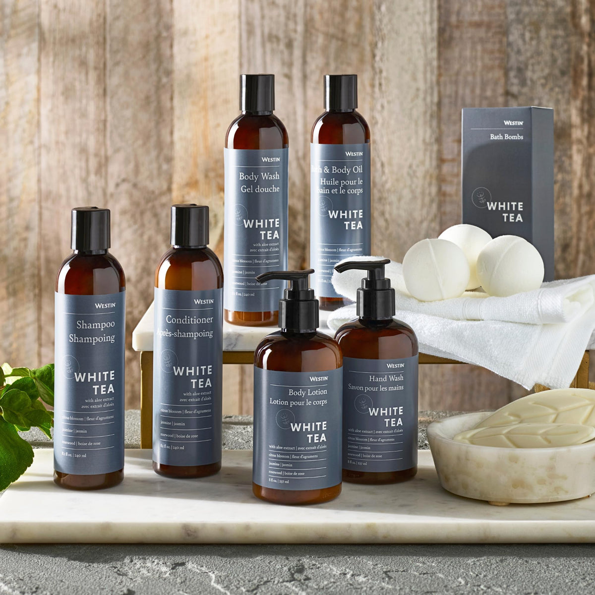 Westin with aloe and shea arrangement highlighting hydrating botanicals benefit