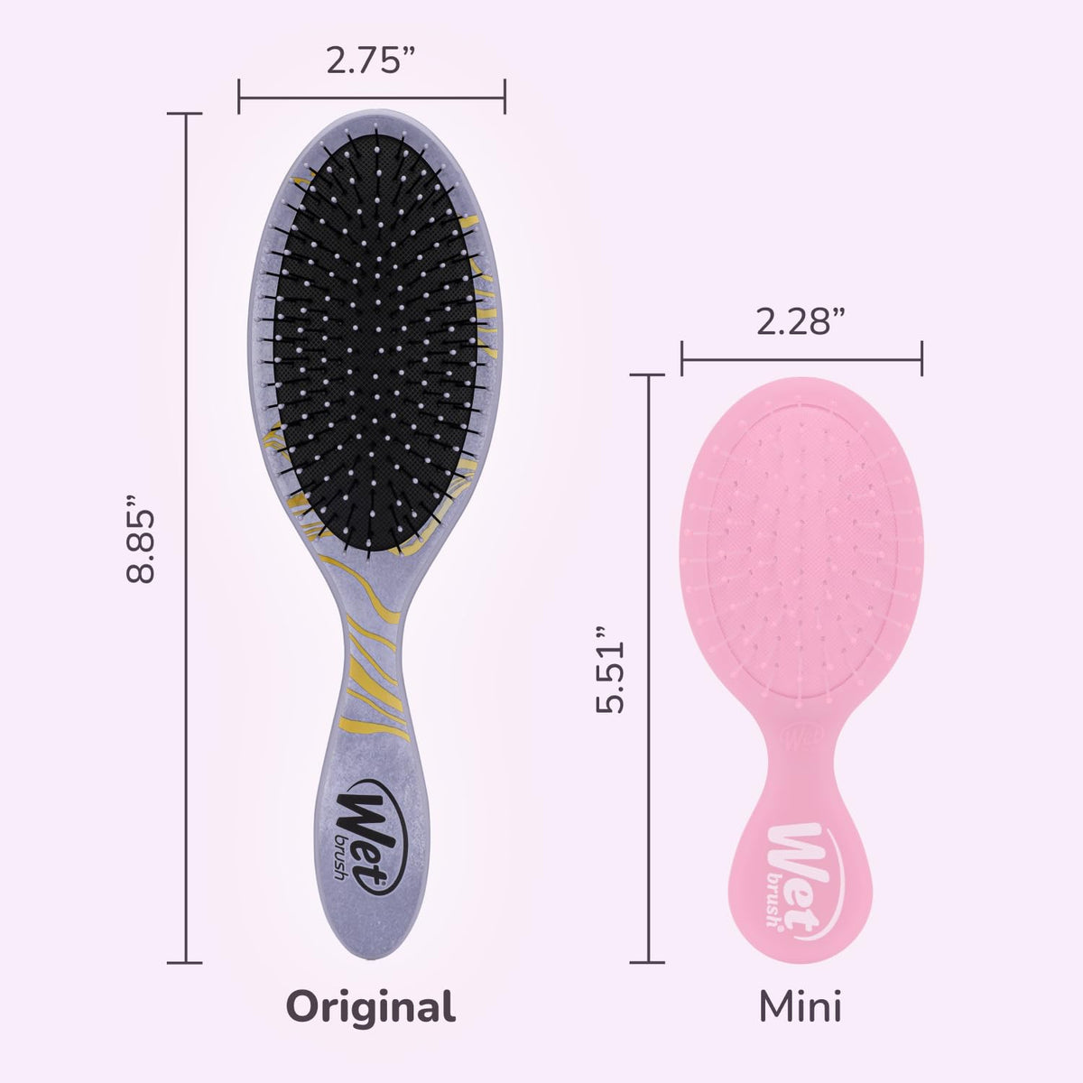 Wet Brush Ariel held in hand to show size and travel-friendly convenience