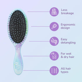 Wet Brush handle and back detail highlighting grip comfort and durable construction for daily use