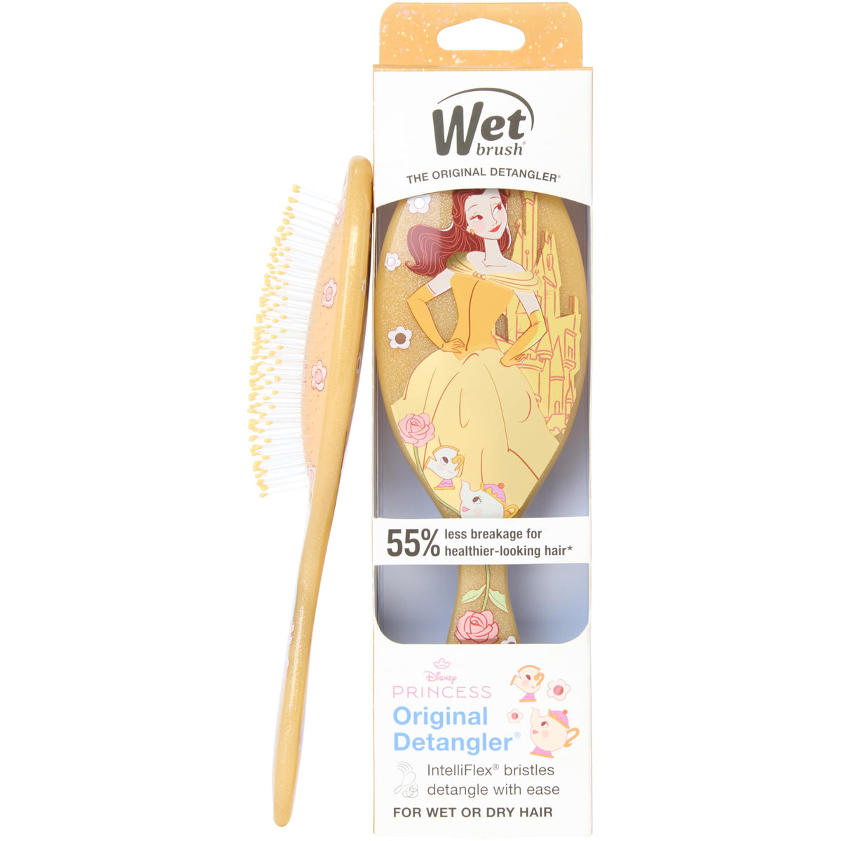 Wet Brush Belle front view showing colorful Disney design and gentle detangling benefit