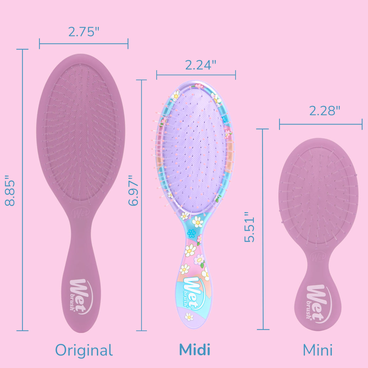 Wet Brush Bluey & Bingo in child's hand showing compact size that encourages independence