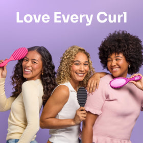 Wet Brush Curl Shaper brand packaging and instructions for quick start and care