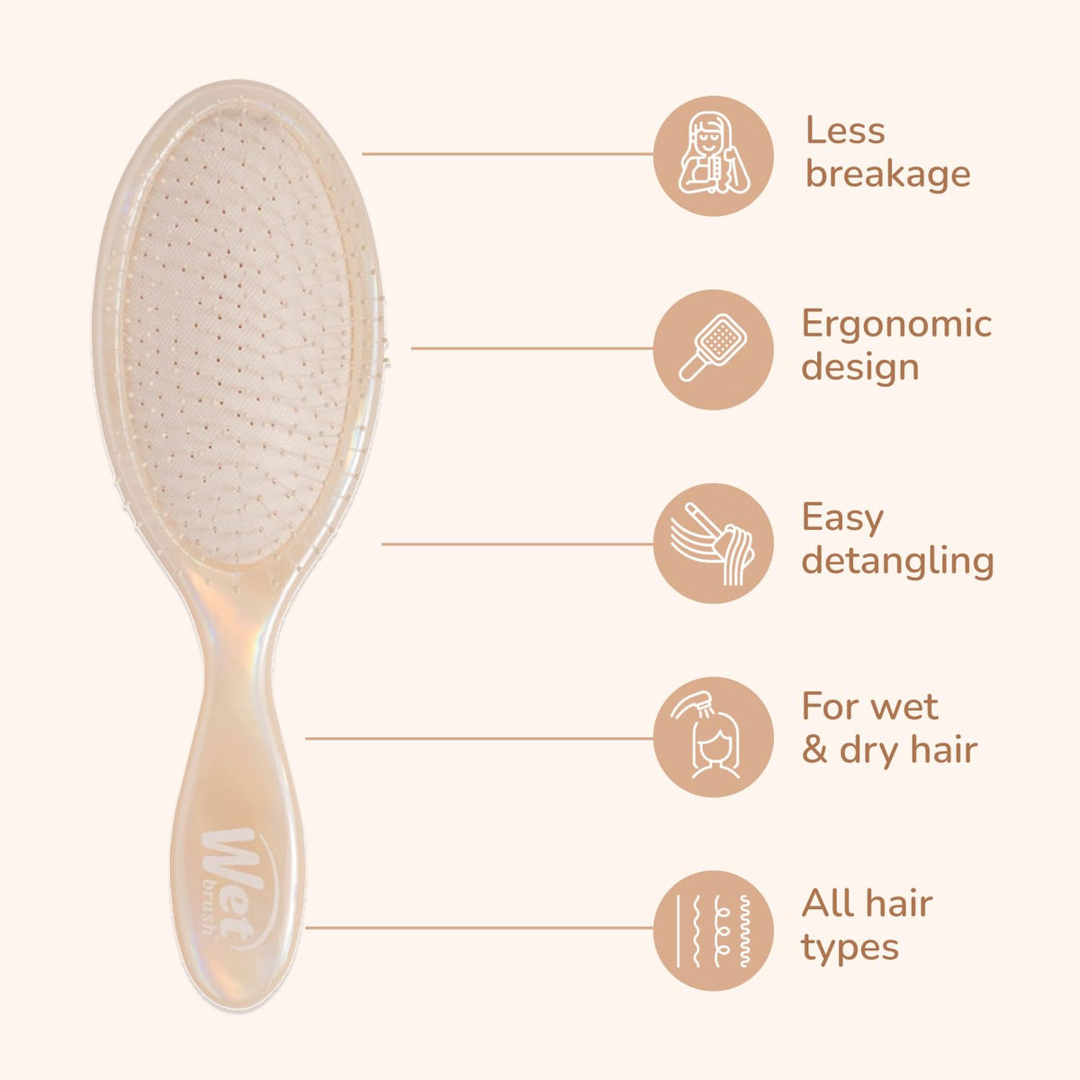 Wet Brush close-up of IntelliFlex bristles that flex through tangles for less breakage