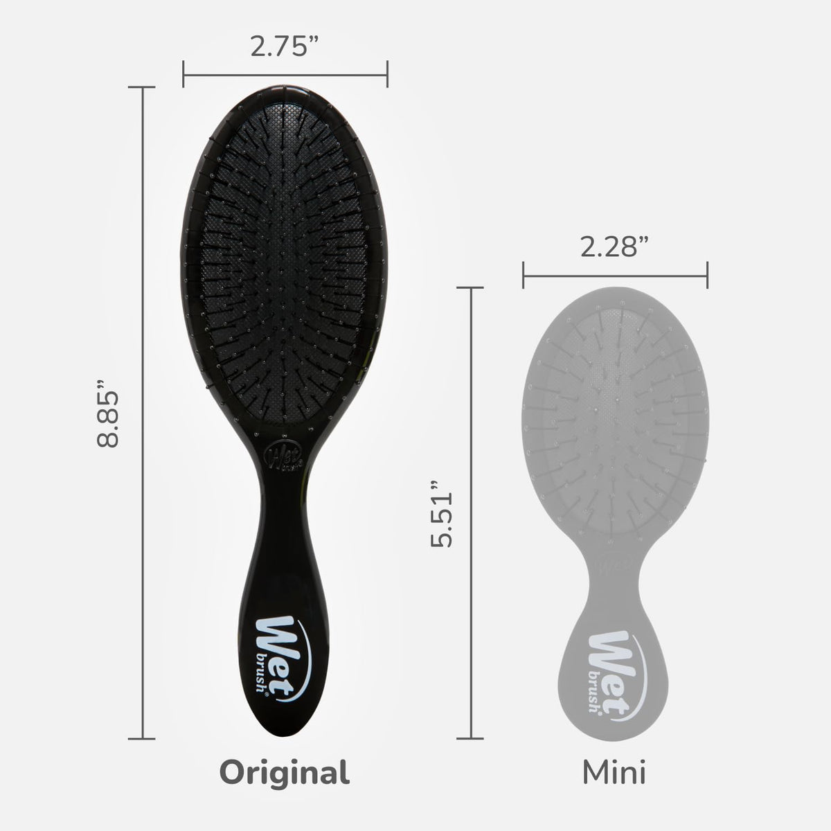 Wet Brush gliding through wet hair to reduce pulling and tangles