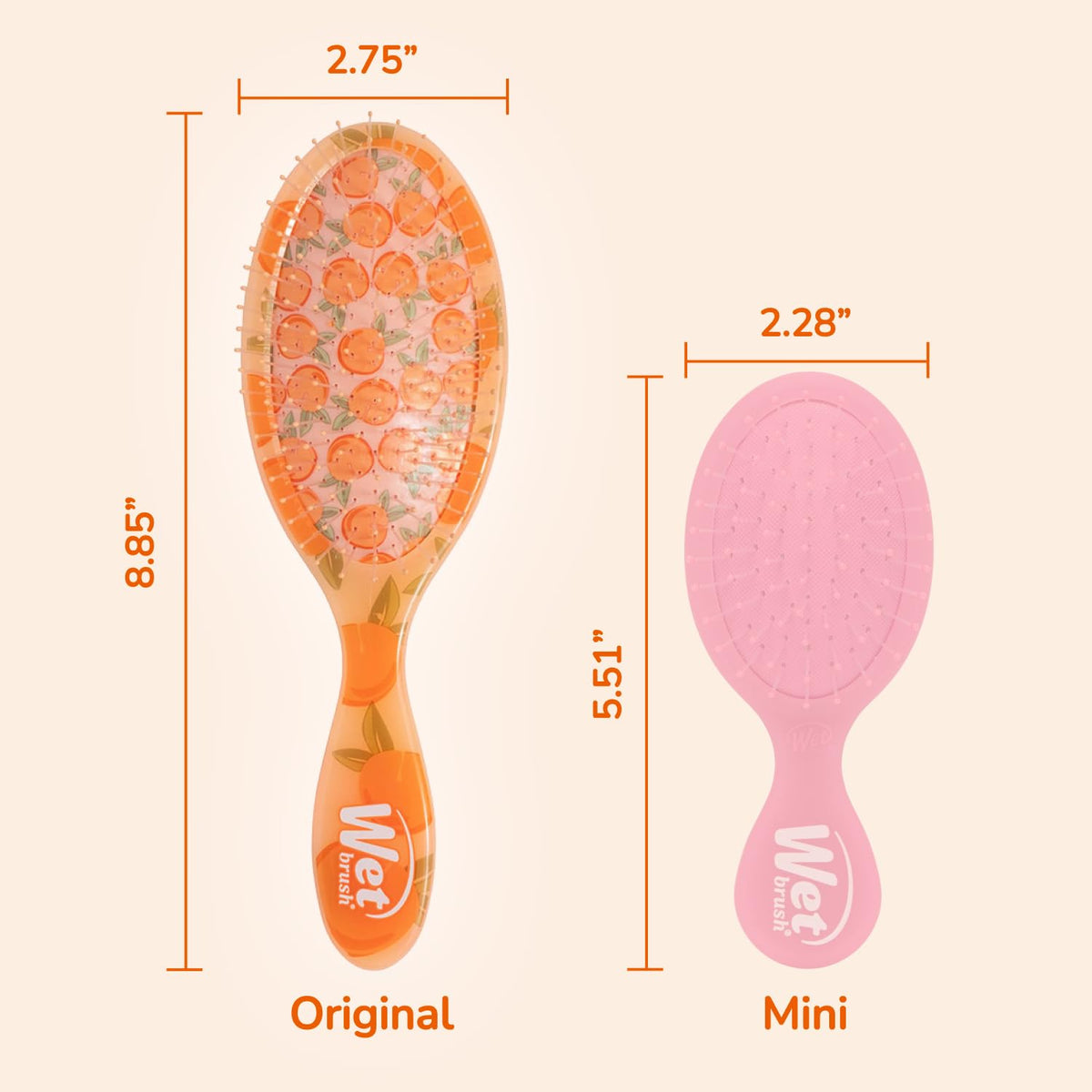 Detail of Wet Brush head contour that sits flush to the scalp for even pressure
