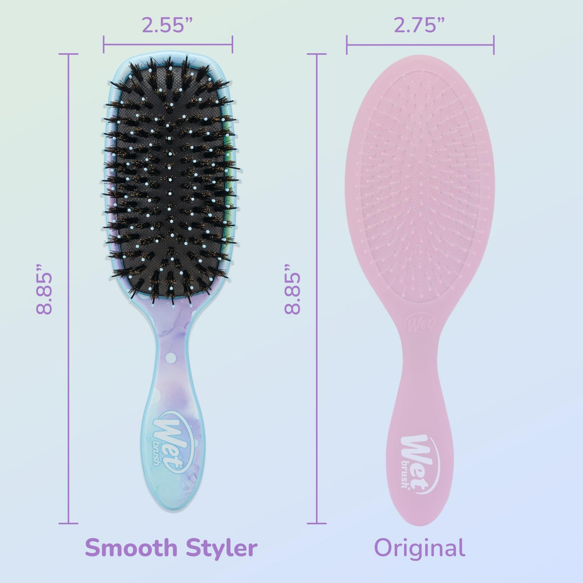 Wet Brush being used on wet hair for gentle detangling benefit