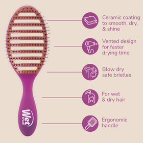 Wet Brush close-up of HeatFlex bristles detangling smoothly with less breakage