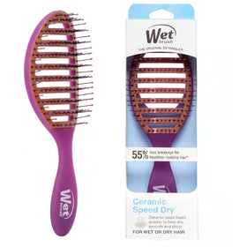 Wet Brush front view showing purple brush head and vents for faster drying