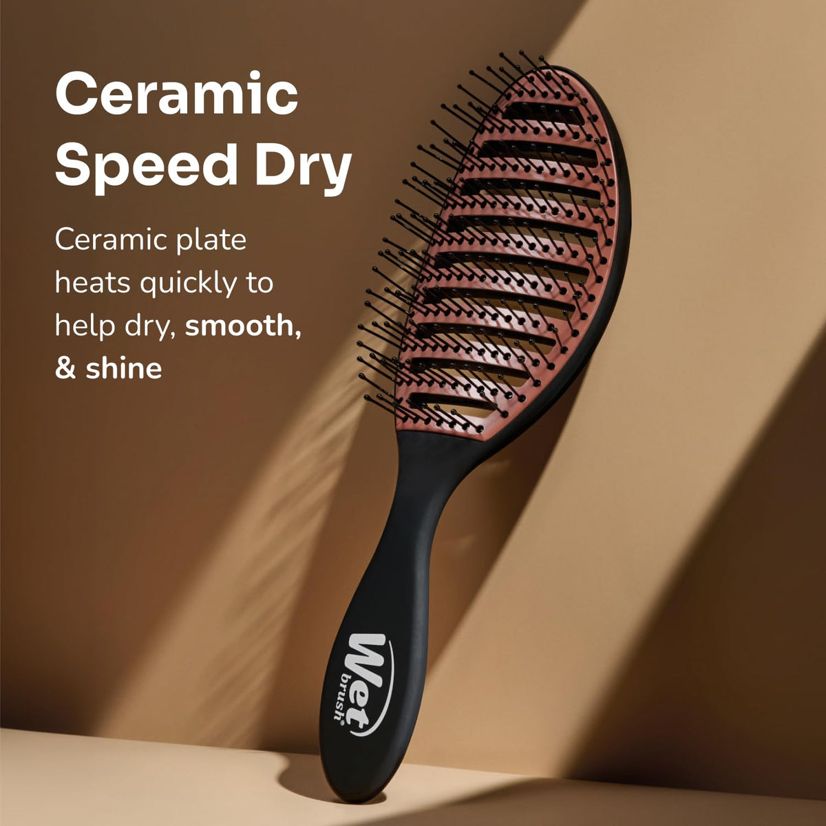 Wet Brush on vanity styled with accessories suggesting salon-quality results