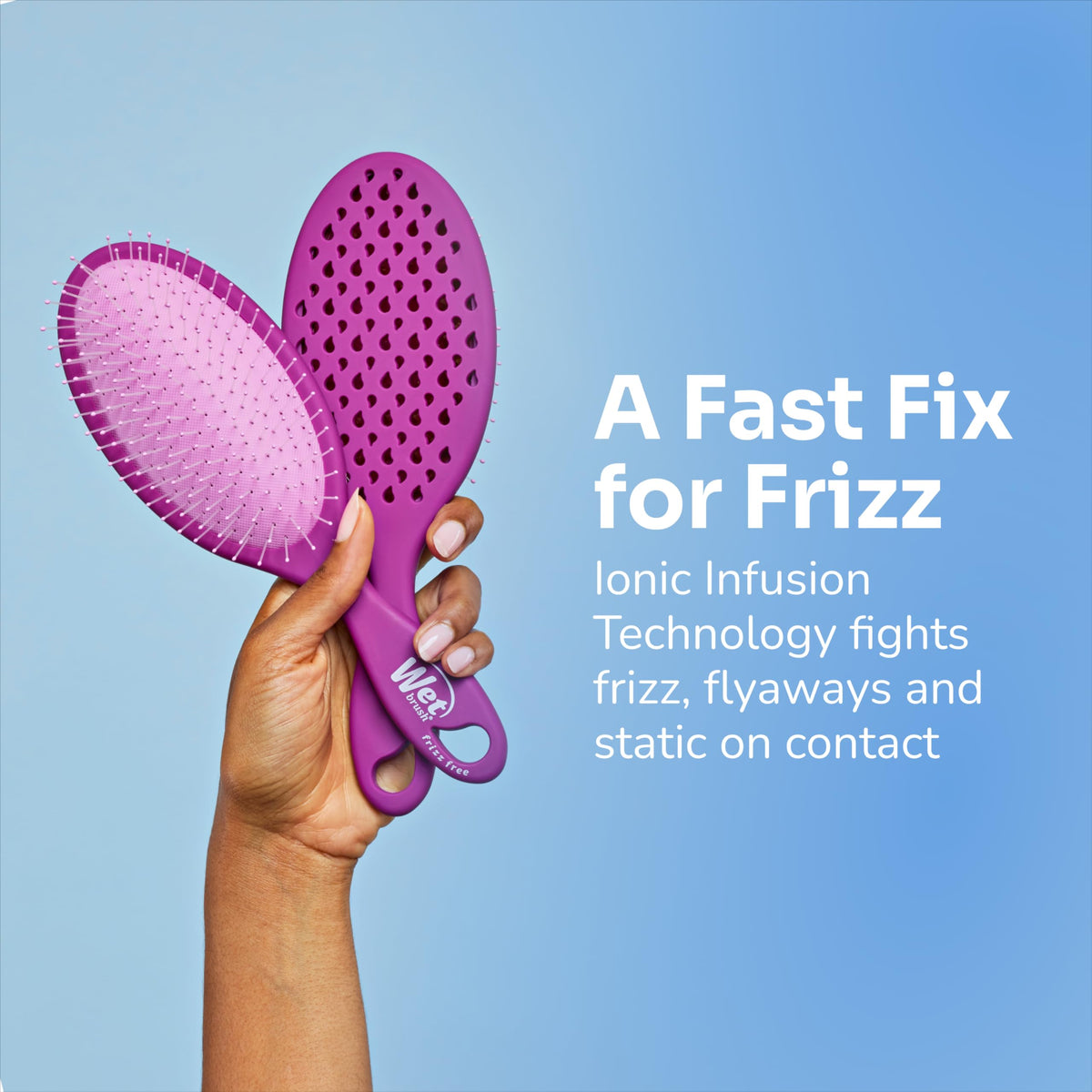 Wet Brush IntelliFlex bristles close-up gliding through tangles with less breakage
