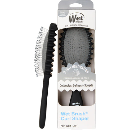 Wet Brush Curl Shaper front view showing brush shape and compact design for easy styling