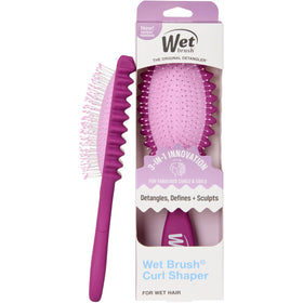Wet Brush front view of purple Curl Shaper showing profile and compact design for travel