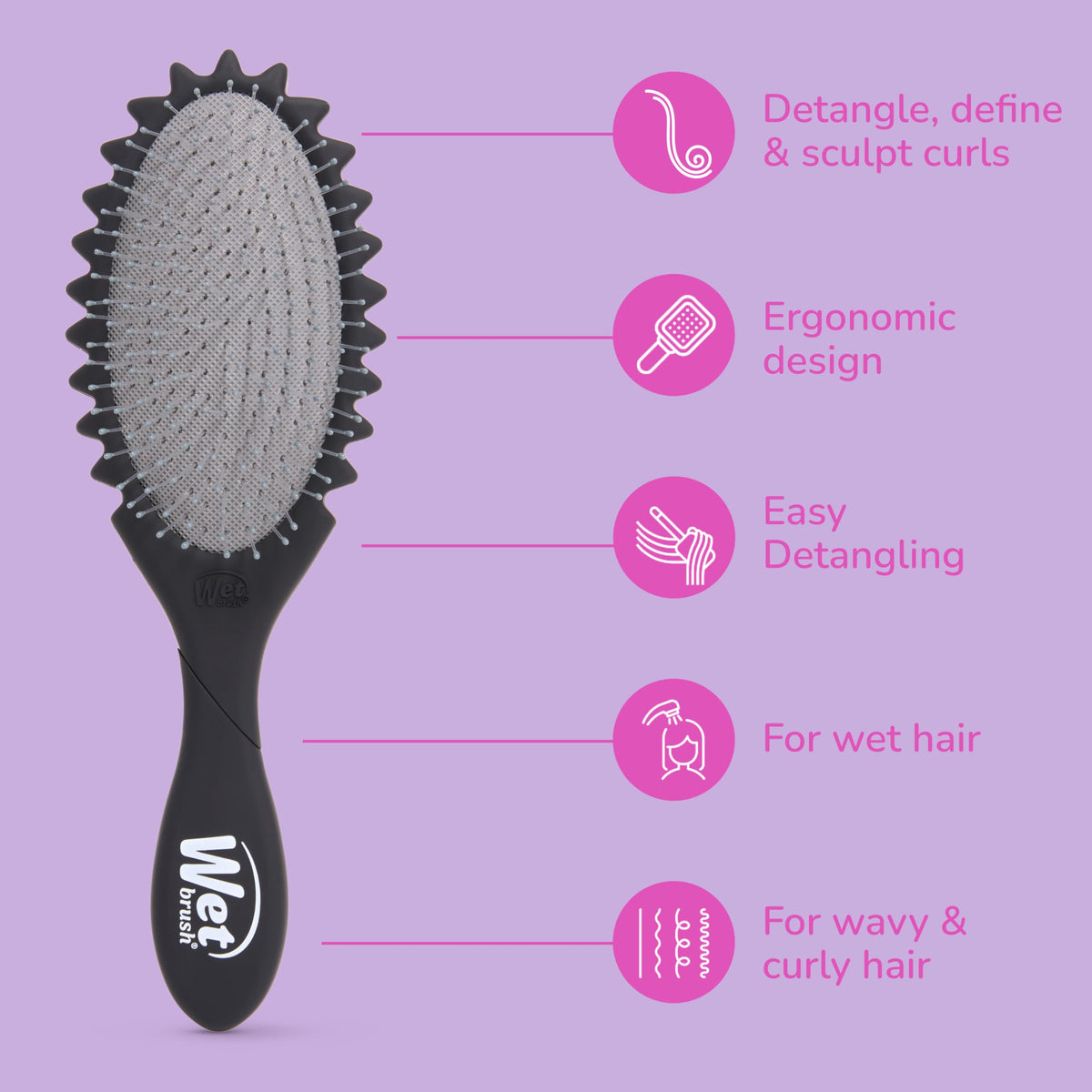 Wet Brush Curl Shaper travel size in tote for on-the-go curl refreshing