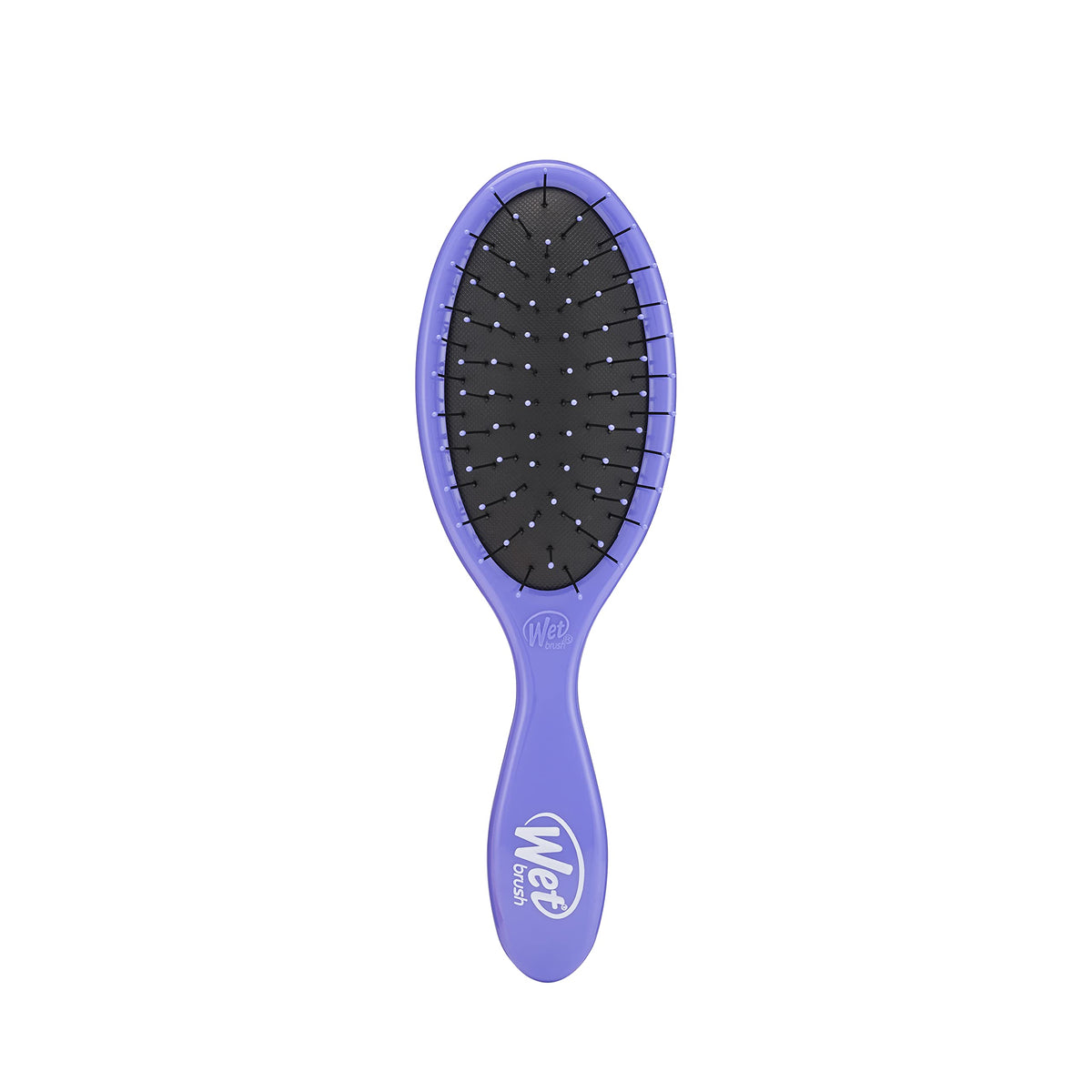 Wet Brush purple front view showing slim profile and ergonomic grip for gentle detangling