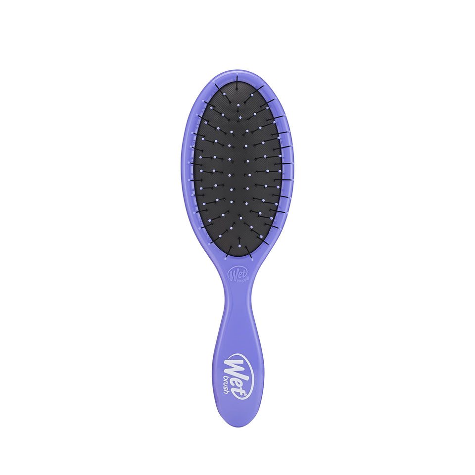 Wet Brush purple front view showing slim profile and ergonomic grip for gentle detangling