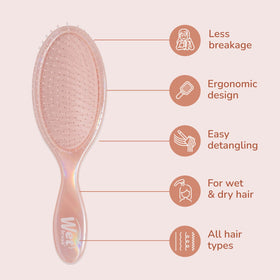 Wet Brush side profile emphasizing ergonomic handle for comfortable, controlled styling