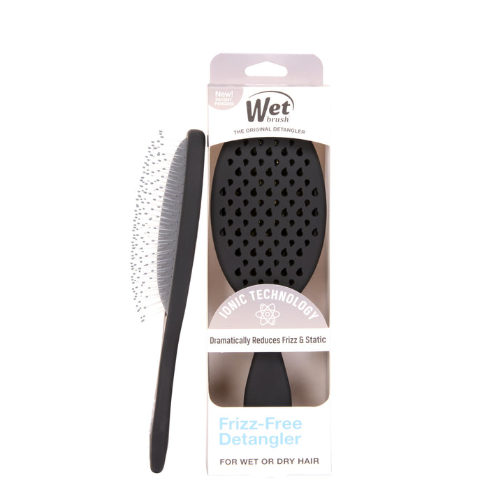 Wet Brush front view showing sleek black finish and compact design for easy styling