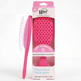 Wet Brush front view in pink showing ergonomic shape and smooth finish