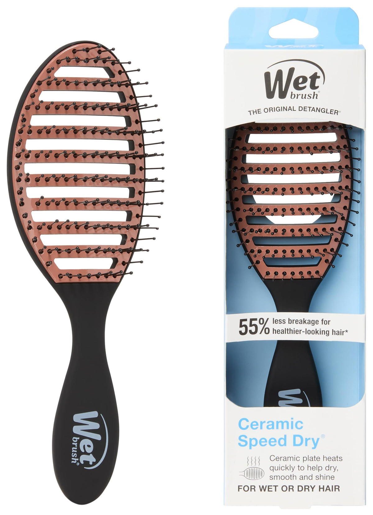 Wet Brush front view showing brush shape and black finish for easy drying