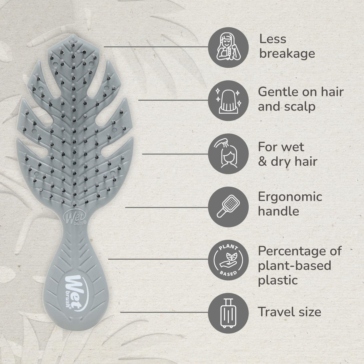 Wet Brush Go Green mini bristle closeup showing IntelliFlex tips for gentler detangling