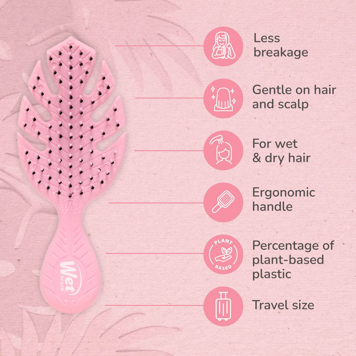 Wet Brush Go Green close-up of soft bristle tips for gentle detangling benefit