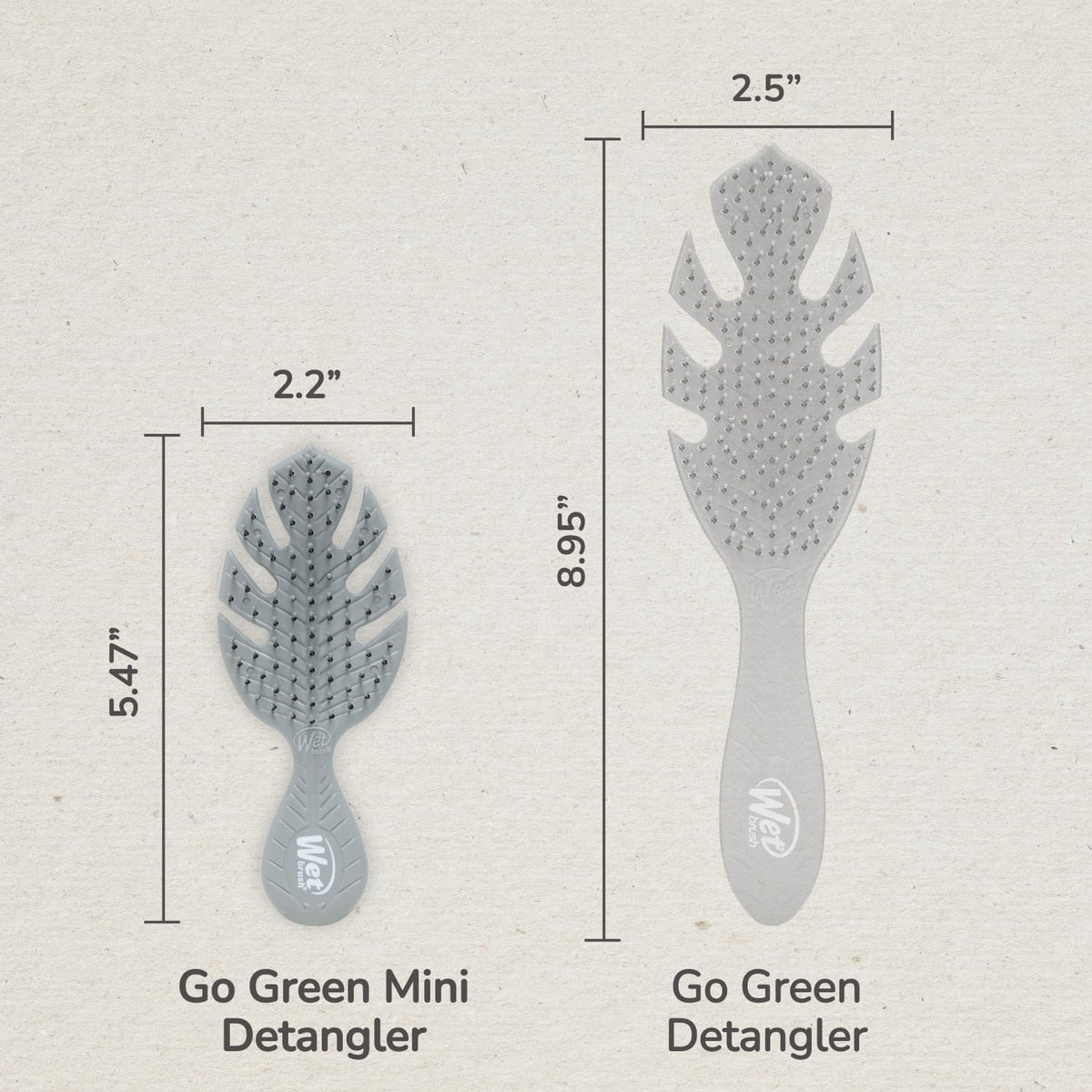 Wet Brush Go Green mini used on dry hair showing gentle glide through strands